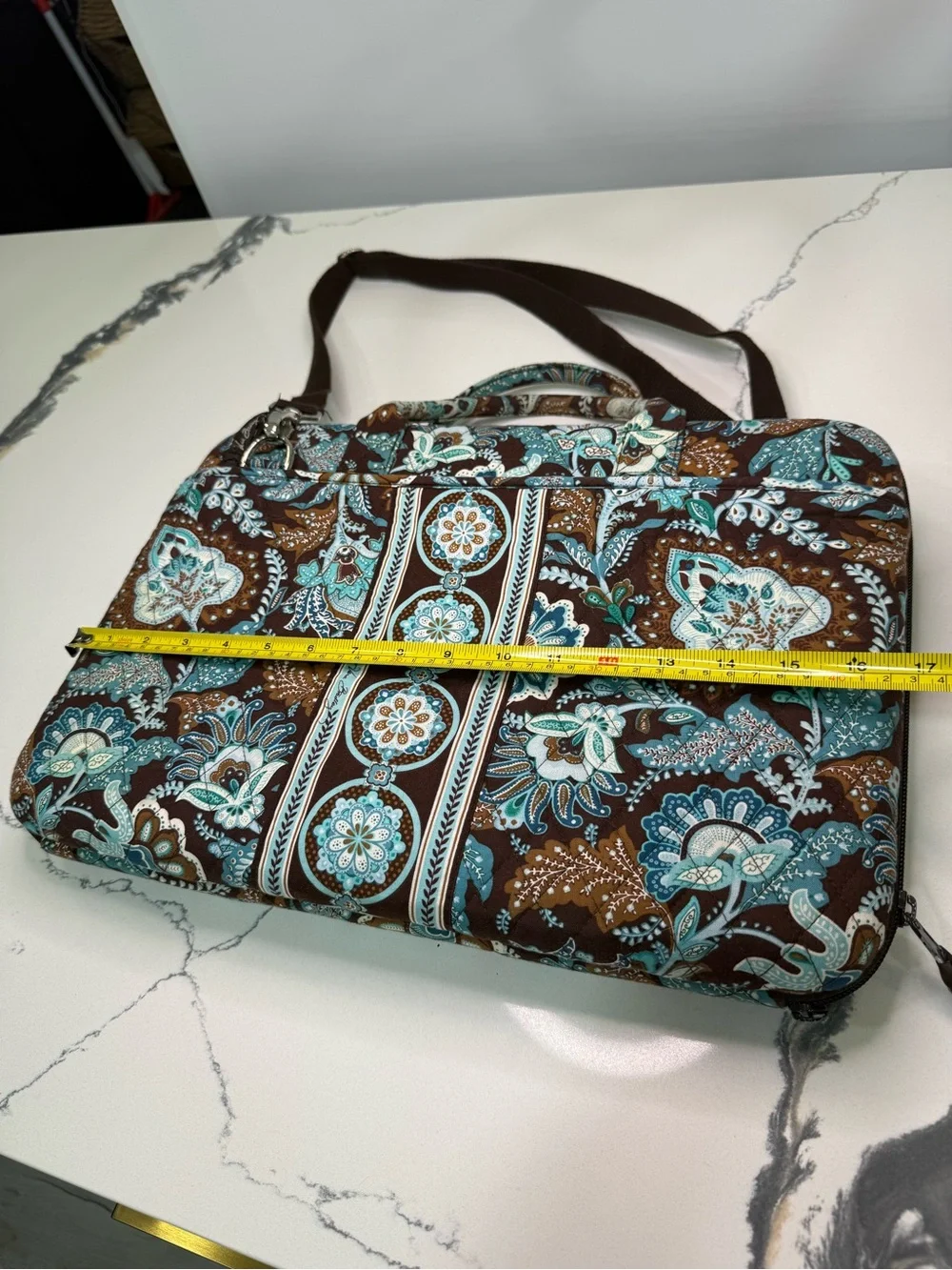 Vera Bradley RETIRED Java Blue Floral Laptop/Business Secure Travel Bag